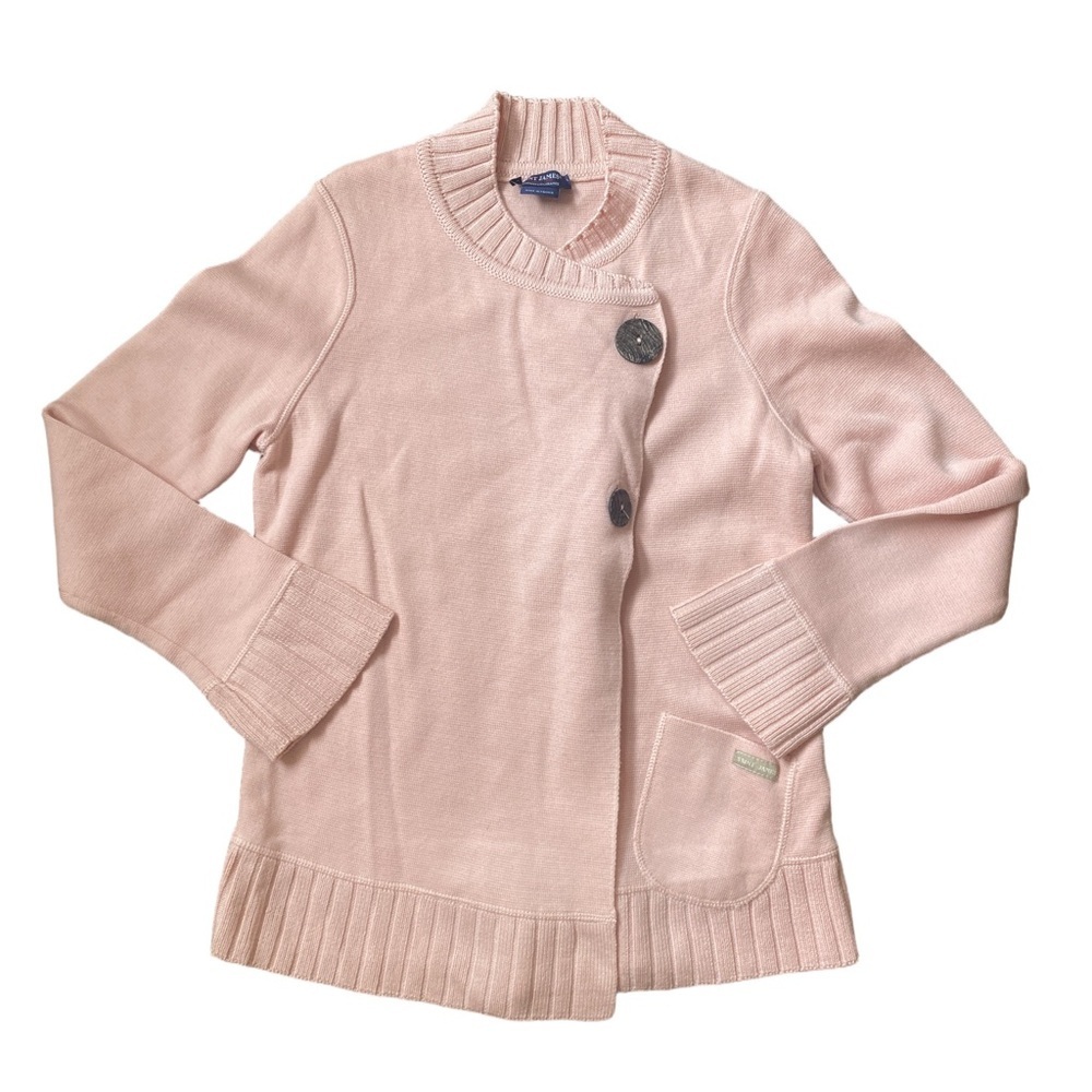 Saint James 100% Pure Wool Cardigan Women’s Pink Two-Button Sweater